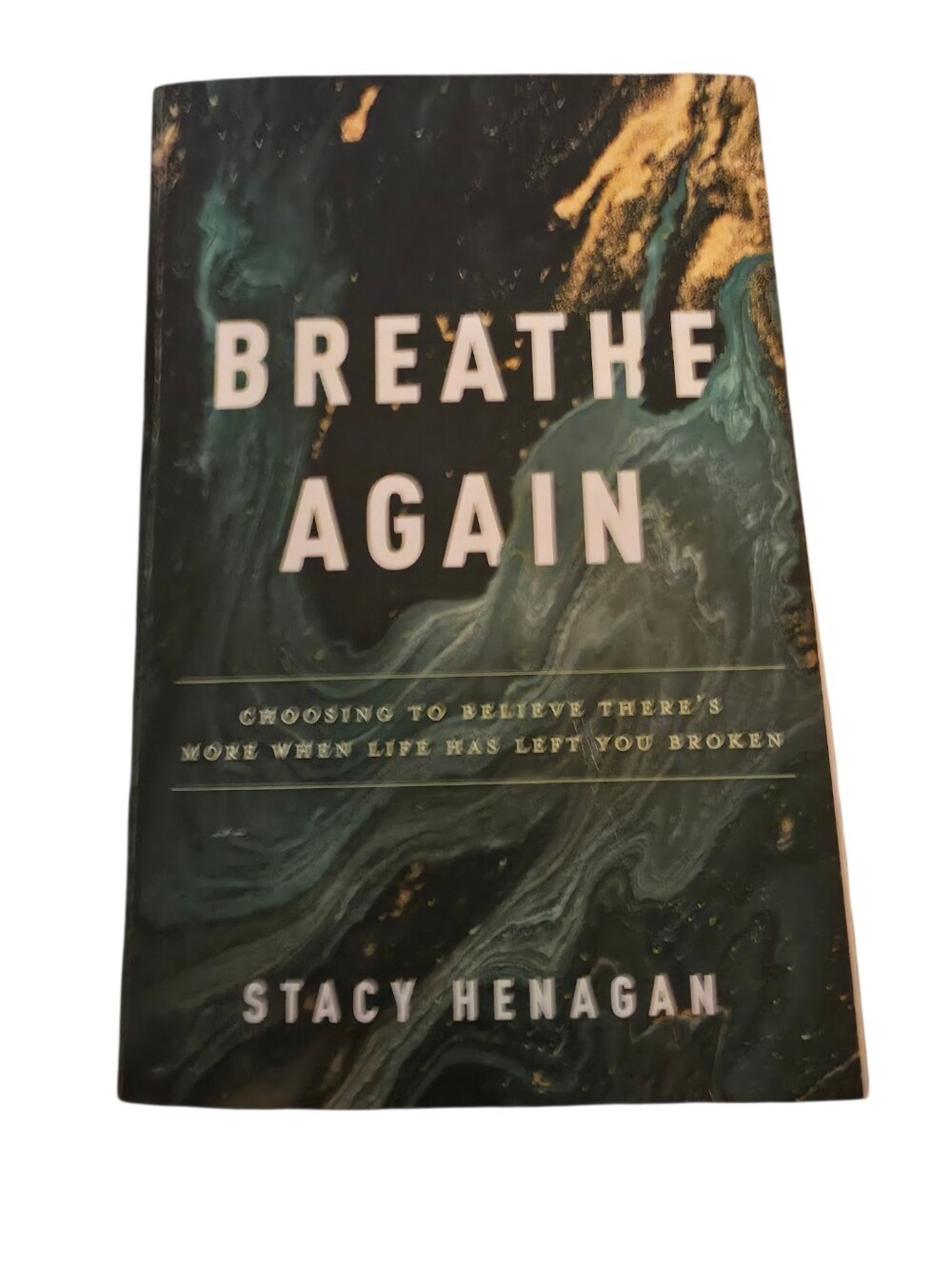 Breathe Again Green Marble Inspirational Journal